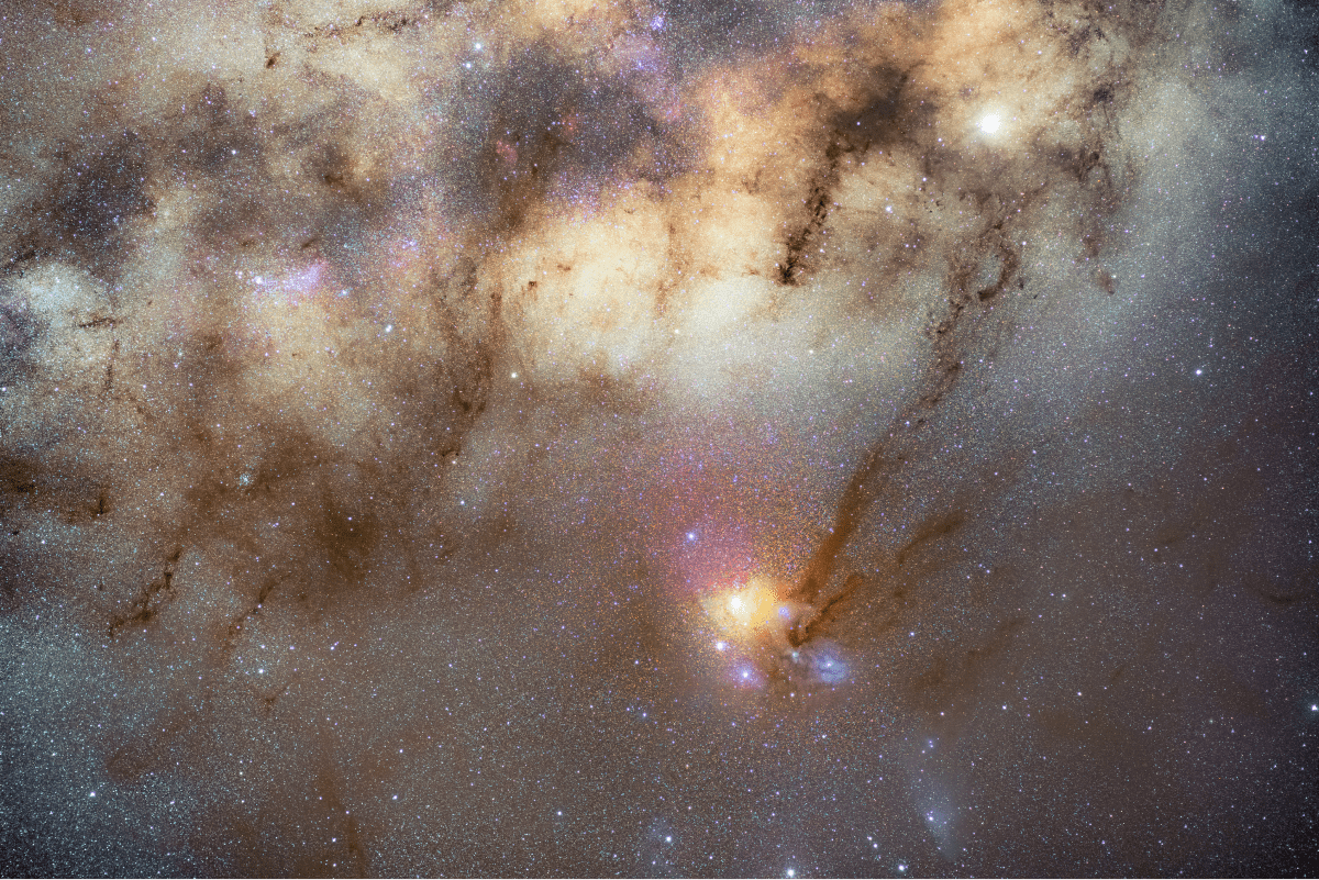 Milky Way galactic core with Rho Ophiuchi cloud complex